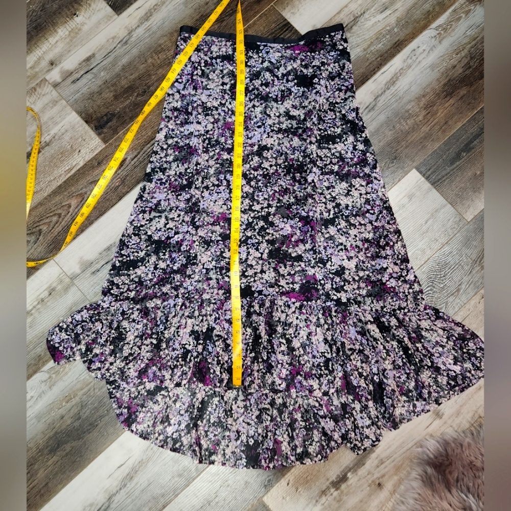 High-low Abstract Floral Skirt